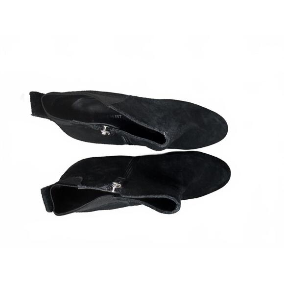 Nine West Black Suede Wedge Ankle Boots - Picture 1 of 5